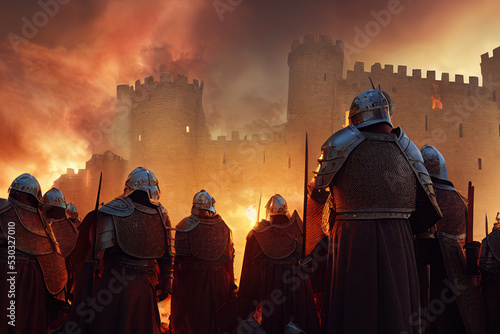 Medieval castle under siege