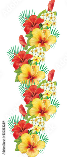 Hawaiian lei Arrangement from Hibiscus and tropical plants 