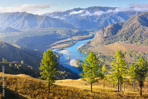 The Katun River flows among the mountains