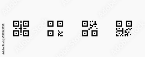 QR code symbols designs. Set of QR codes