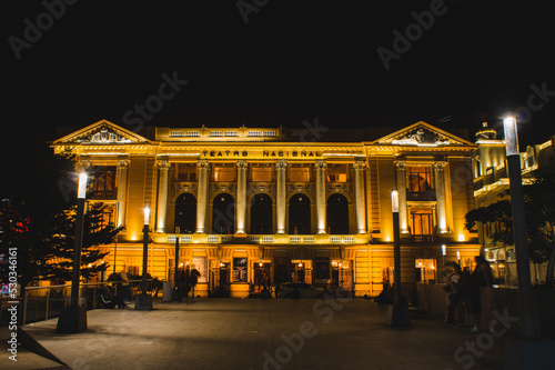 theater of San Salvador in the night of a rainy day