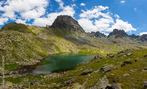 atos Glacier Lake (2970 m) is in the between Vercenik and Kale Highlands. Kackar Mountains, Eastern Black Sea Region.