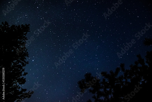Landscape of night sky with stars 