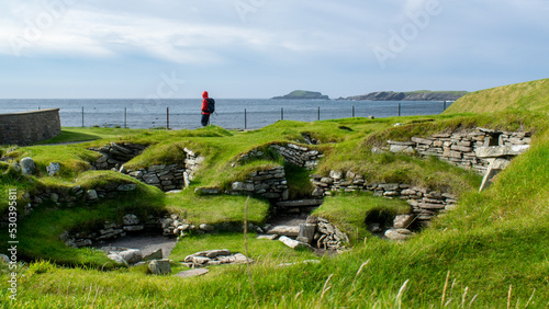 Jarlshof Prehistoric and Norse Settlement, Sumburgh, Mainland, Shetland, Scotland, UK