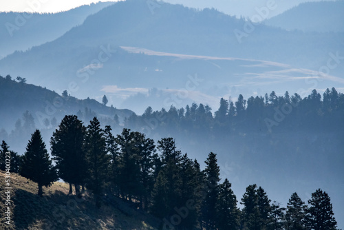 scenic views around yeallowstone national park in wyoming and montana