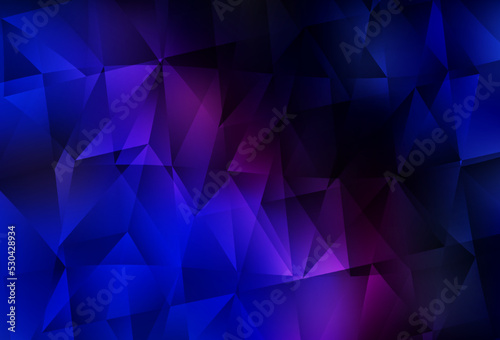 Dark Pink, Blue vector background with polygonal style.