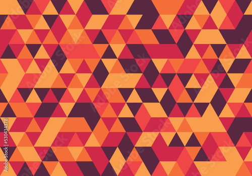 Orange Triangle repeat pattern design decoration. abstract vector