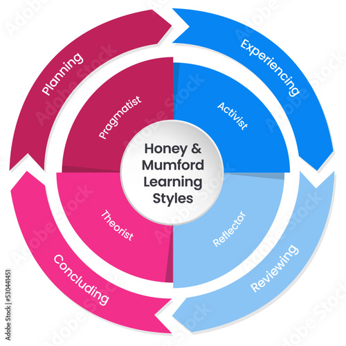 Honey and Mumford Learning Styles Model infographic vector