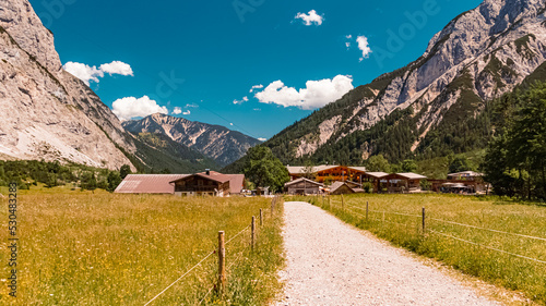 Beautiful alpine summer view at the famous Gramai Alm, Achensee, Tyrol, Austria