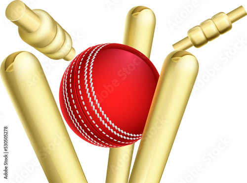 Cricket Ball Breaking Wicket Stumps