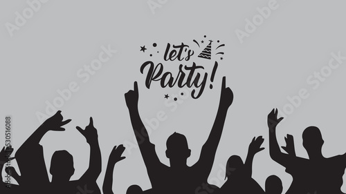 Let's Party Welcome Banner or Post Card for Party Time