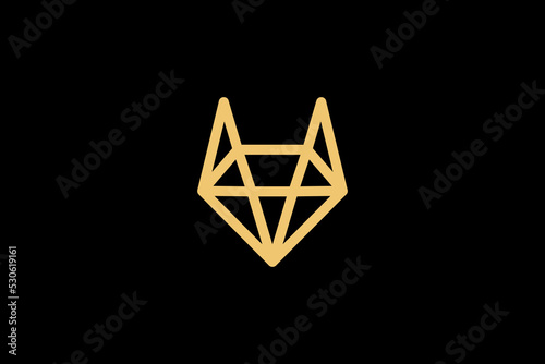 Diamond Fox Modern Minimalist Vector logo Design Templates