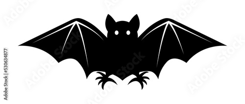  Halloween bat silhouette on white background. Bat vector illustration. Bat icon. 