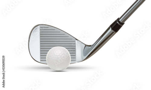 Transparent PNG of Black Golf Club Wedge Iron and Golf Ball