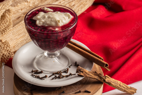 Brazilian dessert called sagu in wine version. Traditional from southern Brazil