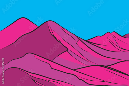colored montain and hill vector background