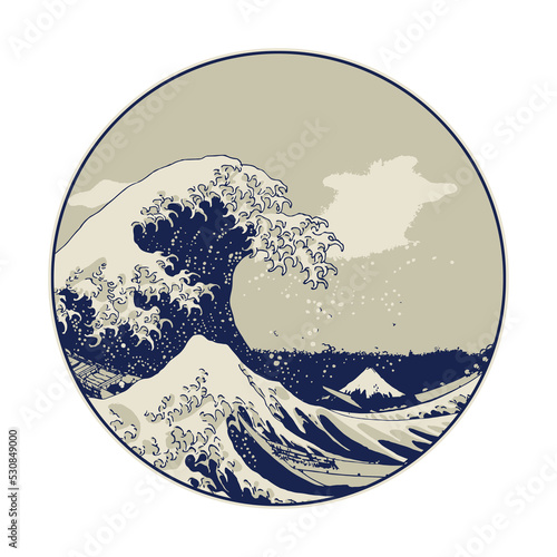 The great wave off Kanagawa, Mount Fuji, Japan, symbol, isolated