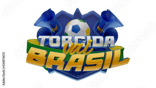 Selo 3d isolado para copa do mundo brasil