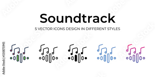 soundtrack icons set vector illustration. vector stock,