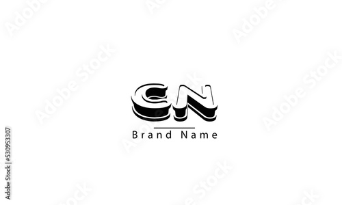 CN NC C N abstract vector logo monogram template