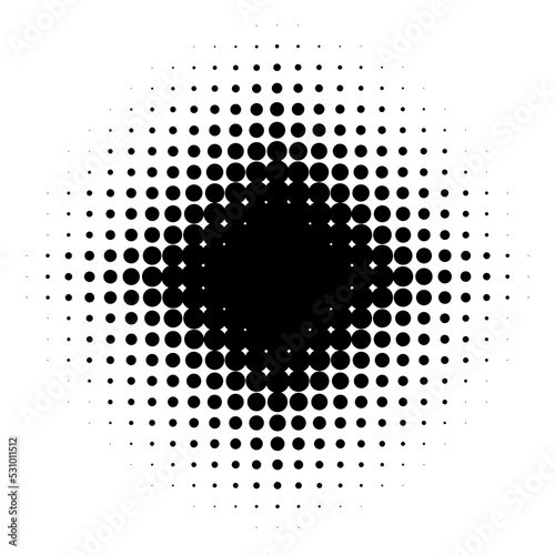 Schwarzer abstrakter Hintergrund aus Punkten mit Farbverlauf als Design Element