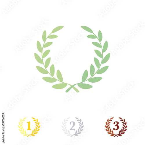 Laurel wreath illustration, ranking icon set