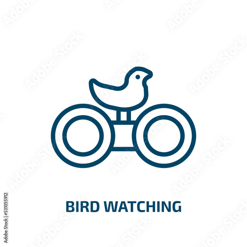 bird watching icon from activity and hobbies collection. Thin linear bird watching, bird, animal outline icon isolated on white background. Line vector bird watching sign, symbol for web and mobile
