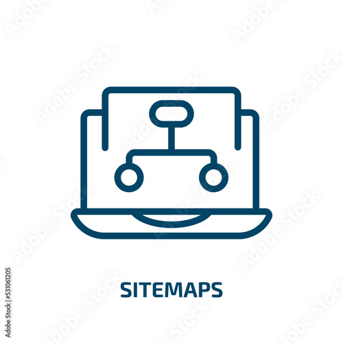 sitemaps icon from technology collection. Thin linear sitemaps, sitemap, business outline icon isolated on white background. Line vector sitemaps sign, symbol for web and mobile