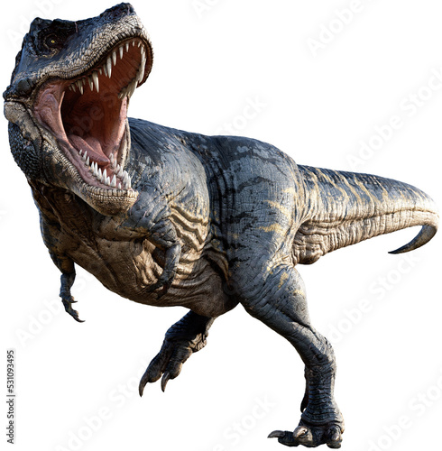 Tyrannosaurus from the Cretaceous era 3D illustration 