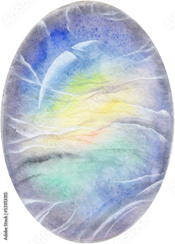 Transparent Background moonstone Illustration Png. Transparent Clipart Image of watercolor rainbow crystal ready-to-use for site, article, print