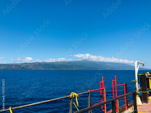 A merchant ship approaching Comores Island