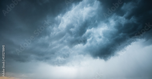 Tropical ominous clouds in front of the hurricane.