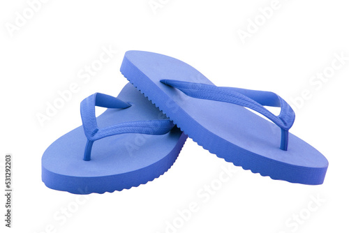 Summer blue flip flops sandals isolated on transparency photo png file 