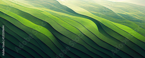 Abstract organic green lines as wallpaper background illustration