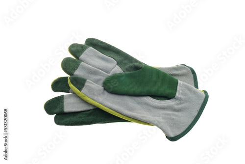 Used gardening gloves isolated on transparency photo png file 
