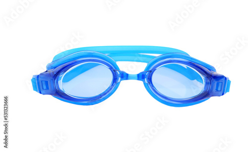 Blue swimming goggles isolated on transparency photo png file 