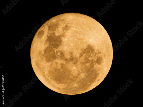Yellow Full Moon on a Black Sky