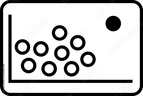 Isolated icon of a statistics dashboard a bubble chart . Concept of machine learning and anomaly detection of outliers. 