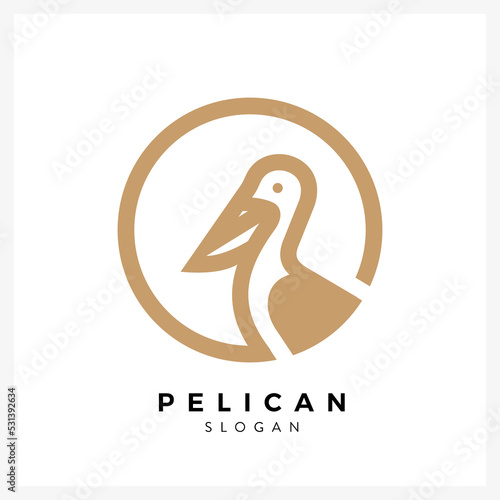 pelican gold logo design illustration for business 