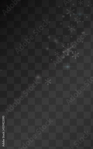 White Snowflake Vector Transparent Background.