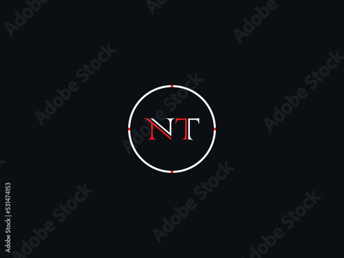 Minimalist NT Logo Icon, Initial Alphabet Nt n&t Circle Logo Letter Vector Image Design For Any type of Business