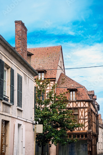 Street view of downtown Sens, France