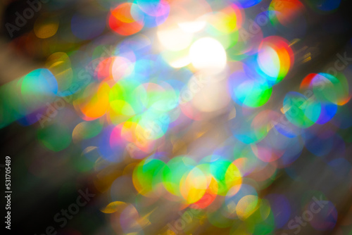 Multicolored rainbow large bokeh effect background