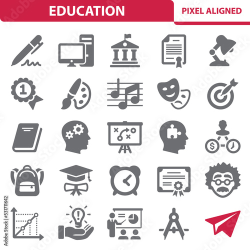 Education Icons. School, University Vector Icon Set