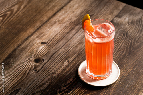 Picture of grapefruit garibaldi cocktail in a highball glass