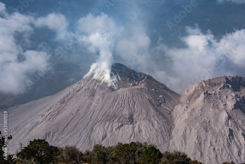 Santiaguito lava dome erupting off Santa Maria volcano, Quetzaltenango, Guatemala