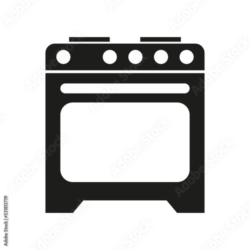 Gas stove icon. Cooking background. Vector illustration. Stock image.