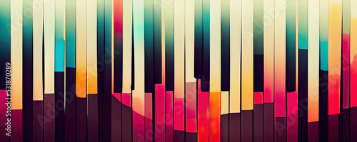 Abstract colorful paino keyboard as wallpaper background