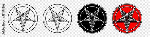 The Sigil of Baphomet. Goat pentagram illustration isolated on white background. Vector EPS 10