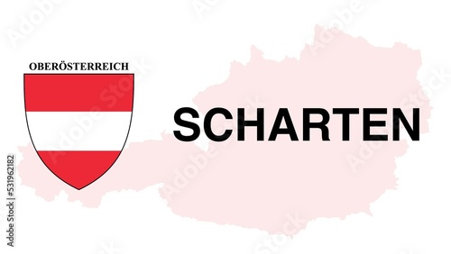 Scharten: Illustration mit dem Ortsnamen der Österreichischen Stadt Scharten im Bundesland Oberösterreich